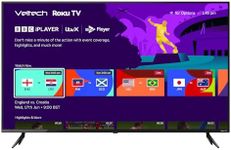 VELTECH 32 Inch Smart Roku TV -Bezel Light Design, LED HD, Freeview, Netflix, Apple TV+, BBC iPlayer, Dolby Audio, Triple HDMI, HDR 10 - Ideal Small TVs for Bedroom, Lounge, Kitchen or Studio