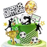 32 PCS Soccer Cake Topper Soccer Ball Player Cake Decorations Soccer Ball Cupcake Topper for Soccer Birthday Party Sport Party Football Theme Party Supplies for Men Boy (Balloon)