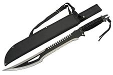 Szco Supplies 25” Cord-Wrapped Handle Fantasy Outdoor Machete with Nylon Sheath 926956 Black
