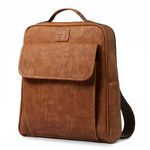 Sasi Kedi, Laptop Backpack, Lightweight Vegan Leather Backpack, Convertible Crossbody Bag, Gift for Men and Women, Fits up to 14 Inch Laptop (Windsor Tan)