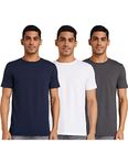 Amazon Brand - Symbol Men's Plain Regular fit T-Shirt (AW17PLPO3-1_White&Navy&DkGreyMel_M)