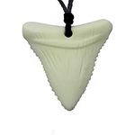 Chewelry Sensory Chew Necklace ADHD Autism Shark Toys Chewy Teething Therapy Tubes for Autistic Children/Adults (White)