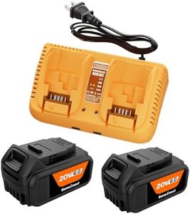 20V 6.0Ah Replacement Battery Charging Combo Kit for Dewalt, Includes 2PC 20V Max Batteries and 2-Ports Charger, Compatible with Dewalt All 20V Power Tools, Charger Fit All 12V/20V/60V OEM Batteries