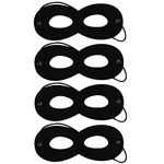 Evenci 4Pcs Black Superhero Masks Felt Eye Mask Halloween Costume Masks with Adjustable Elastic Ropes