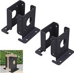 VANROUG 4Pcs Adjustable Heavy Duty Wood Fence Pergola Post Base Brackets kit, 4x4 Black Post Anchor Base Brackets for Deck Railing Mailbox