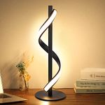 Depuley Spiral Table Lamp,10W Stable Bedside Lamps, Modern Minimalist Design ​Reading Light Eye-Caring, Curved Art Decorative Table Lamps for Living Room,Bedroom,Office,Warm White