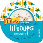 Friskies Lil' Soups Cat Food Complement, Tuna in a Velvety Chicken Broth - 34 g Cup (8 Pack)