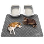 Conlun Cat Litter Mat Litter Trapping Mat, 47 x 35 Inches, Premium Durable PVC Grid Mesh with Scatter Control, Non-Slip, Less Waste Cat Litter Box Mat, Urine Waterproof, Washable Easy Clean