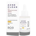 R.O.A Skincare Acne Clean | Roa Skincare 2% Salicyclic Acid, 3% Licorice Root Extract, 1% Ha Serum | Clear Acne Blackheads & Whiteheads | Soothing Formulation | Pregnancy Safe | Men & Women | 30Ml