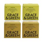 Grace & Green - Organic Tampons - Non-Applicator - Size: Regular & Super - Made with Organic Cotton - Sustainable - 36x Regular + 36x Super