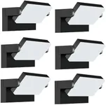 LEDMO Outdoor LED Flood Lights - 60W Black 360 Adjustable Head Exterior Lighting Fixture 5000K Waterproof Wall Mount Yard Lights Outdoor Wall Lights for House,Patio,Barn,Porch,Garage 6 Pack