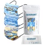 QUARANT Meltblown - Dual SMMS Fabric 4 Ply Designer Protective Face Mask with Nose Clip and Reusable Travel Pouch, Fashion That's Safe (Camo Combo, Pack of 50) for Unisex