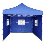 Invezo Gazebo Outdoor Tent 10 x 10 ft / 3 x 3 mtr (Super Heavy Duty - 34 kgs, Blue) with 3 Netted Mosquito Covers, Free Cover Bag - Water Proof Tent, Portable & Foldable/Outdoor/Advertising Gazebo Canopy Tent 2 mins Installation