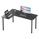 EUREKA ERGONOMIC Metal Finish L Shape Computer Simple PC Gaming Table Desk with Cable Management System Large Mouse Pad for Home Office, (Black, 60 Inch)