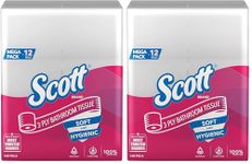 Scott® 3 ply Toilet Paper Tissue Roll, 12 Rolls, 160 Pulls/Roll (Total 1,920 Sheets) (21226) (Pack of 2)