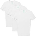 Tommy John Men's Second Skin 2.0 T-Shirt - 3 Pack - Stay Tuck Design - Soft Slim Fit Crew Neck Undershirt Tee (White, Medium)