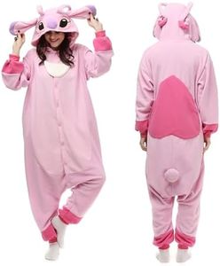 ZEALOVE Christmas Adult Stich Onesie Animal Pajamas Cosplay Costumes Party Wear, Pink, Large