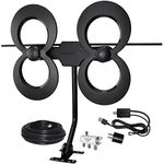 Antennas Direct ClearStream 4MAX Complete TV Antenna, Indoor Outdoor, UHF VHF, Multi-Directional, 70+ Mile Range – w/Cable, Mast, Amplifier, Splitter