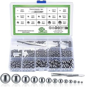 600 Pcs Metric Precision Steel Bearing Balls, Assorted Stainless Steel Loose Bicycle Bearing Steel Balls, Meal Bearing Steel Ball Assortment Kit, 2/2.5/3/3.5/4/4.5/5/5.5/6/7/8/9/10 mm