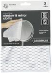 Casabella Microfiber 12" x 14" Cloth, Pack of 2, Black Honeycomb, White Glass, 2 Count - 11214