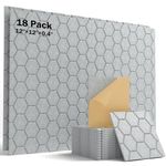 Acoustic Panels Self-Adhesive, 18 Pack Sound Proofing Panels High Density Sound Absorbing Panels for Wall, Recording Studios, Home, Office 30x30x0.9cm