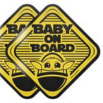 EPIC Goods Cute Baby On Board Large (5x5) Vinyl Decal Stickers 2Pack Gift Set Safety Sign for Car Window Truck Van Bumper Laptop Luggage Flask Water Bottle Skateboard Helmet Bike (Stickers)