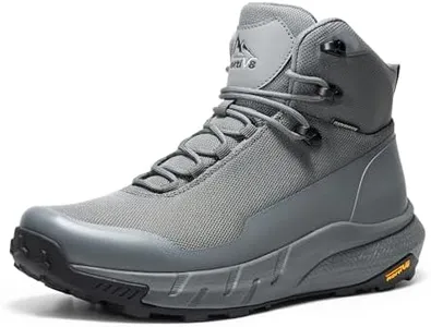 NORTIV 8 Men's Mid Waterproof Hiking Boots Outdoor Lightweight Breathable Trekking Camping Mountaineering Shoes HydroTrek,Size 12,Grey,NMUMHB2504