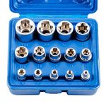 Female E Torx Socket Set 3/8 1/2 1/4 Drive E4 - E20 External Torque Star Socket Kit