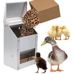 BREUAILY 4.5kg Automatic Chicken Feeder Stainless Steel Chicken Feeder Anti Waste Hanging Poultry Feeder with Lid Chicken Feeder Trough for Poultry Gel Chickens Ducks