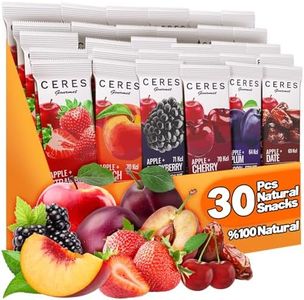 Fruit Strips Variety Pack by Ceres Gourmet, Healthy Fruit Leather, No Sugar Added Dry Fruit, Natural Snacks Bulk, Vegan, Gluten-Free Bars, 6 Flavors, 30 PCs