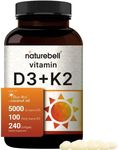 Naturebell D3 K2 Vitamin 5000 IU, 8