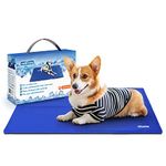 Nobleza - Dog Cooling Mat Large Pet Self Cooling Non-Toxic Gel Pads Puppy Cat Bed Mat Cooling Summer Sleeping Mattress, 50 * 65cm, Blue, M