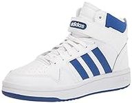 adidas Men's Postmove Mid Basketball Shoe, White/Team Royal Blue/Grey, 11.5