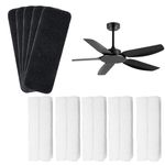 Aisetmoon 10 Pack Ceiling Fan Filters for Blades, Activated Charcoal Ceiling Fan Filters, Ceiling Fan Air Purifier Pads for Blades Activated Coconut Shell Carbon, Easy-Stick Universal Air Filters