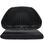 Wenisuow Gel Seat Cushion with Cover, Double Thick Egg Seat Cushion Cool Breathable Lumbar Support Chair Cushion Large Size Chair Gel Cushion for Car/Office/Home/Wheelchair(Supportive) (Black)