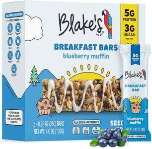 Blake's Breakfast Bars with Protein — Blueberry (30 Count), 5g Clean Plant-Based Protein, Gluten Free, Nut Free, Dairy Free & Vegan, Healthy Snacks for Kids or Adults, School Safe
