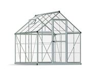 Palram Canopia Harmony 6x8 Silver Greenhouse - Clear Polycarbonate, Aluminum Frame, Base Included