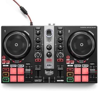 Hercules DJControl Inpulse 200 MK2 — Ideal DJ Controller for Learning to Mix — Software and Tutorials Included, Black