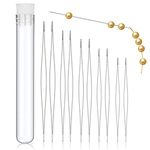 Beading Needles, 10Pcs Open Seed Beads Needle 5 Sizes Big Eye Embroidery DIY Jewelry Making Needles with Bottle