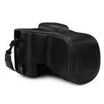 MegaGear MG1607 Ever Ready Leather Camera Case Compatible with Canon EOS Rebel T7 (18-55mm) - Black