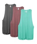 icyzone Workout Tank Tops for Women - Running Muscle Tank Sport Exercise Gym Yoga Tops Athletic Shirts(Pack of 3) (M, Charcoal/Burgundy/Mint)