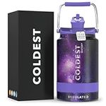 COLDEST Sports Water Bottle 128 oz/One Gallon (Straw Lid), Leak Proof, Vacuum Insulated Stainless Steel, Hot Cold, Double Walled, Thermo Mug, Metal Canteen Growler Jug (Astro Purple, Gallon)