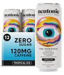 Neutonic Nootropic Productivity Energy Drink | Tropical Ice 12 Cans | 120mg Natural Caffeine, Zero Sugar | Support Energy, Mental Performance, Cognitive Function | Support Focus, Brain Health