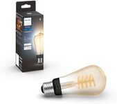 Philips Hue White Ambiance 7W Equivalent 40W Filament ST19 Base E26 LED Smart Bulb, Warm-to-Cool White Light, Bluetooth & Zigbee Compatible, Voice Activated with Alexa & Google Assistant