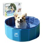 Cool Paws Dog Paddling Pool Small 80x30cm – Durable Foldable Plastic Paddling Pool for Dogs and Kids, Leakproof and Puncture Proof Dog Pools, Ideal for Indoor & Outdoor Use – Blue