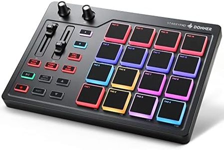 Donner MIDI Pad Beat Maker with 16 Beat Pads, 2 Assignable Fader & Knobs and Music Production Software Included, USB MIDI Pad Controller STARRYPAD with 40 Free Courses