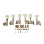 KAISH 3x3 Off White Keystone Locking Tuners 18:1 Guitar Tuning Keys Locking Tuning Machines for LP/Les Paul/SG/ES or Acoustic Guitars Nickel