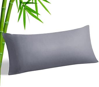 BEDELITE Body Pillow Case Cover, Rayon Made from Bamboo, Cooling Body Pillow Cover for Hot Sleepers and Night Sweats, Breathable & Silky Soft Full Long Pillow Case (Grey, 20x54 Inches)