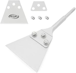 Regiis Tech SDS Plus Floor Scraper 5 in. x 10 in. Wide Tile Flooring Adhesives Remover, Thinset Removal Tool Chisel Bit with Spare Blades for Rotary Hammer Drill Triangle