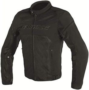 Dainese Unisex Air Frame D1 Tex Motorcycle Jacket for Summer with Removable Windproof Liner, Black/Black/Black, 50 UK